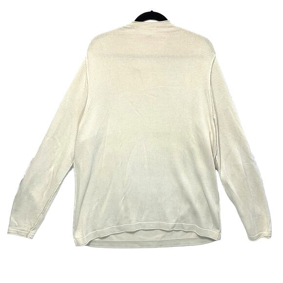 Tommy Bahama Reversible Waffle Knit Long Sleeve Sweater Mens XL Beige Minimalist - Picture 2 of 3